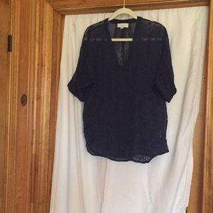 Olive and Oak Blue sheer blouse